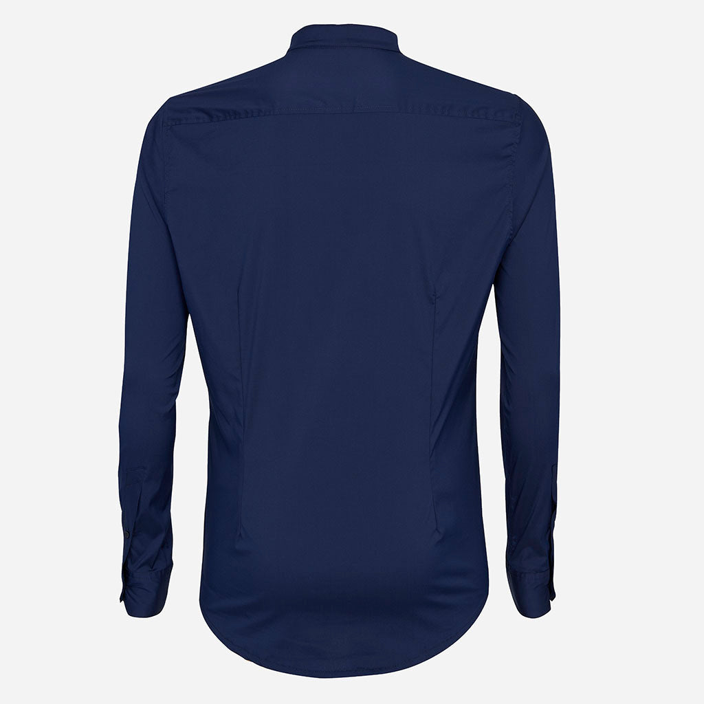 Hoodie-Hemd dunkelblau mit Kordel in dunkelgrau